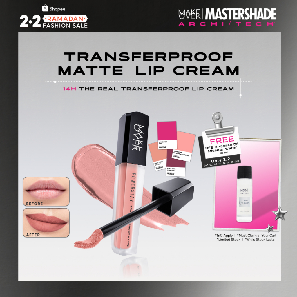 [SPECIAL MASTERSHADE] MAKE OVER Powerstay Transferproof Matte Lip Cream - Lipcream x PANTONE Tahan L