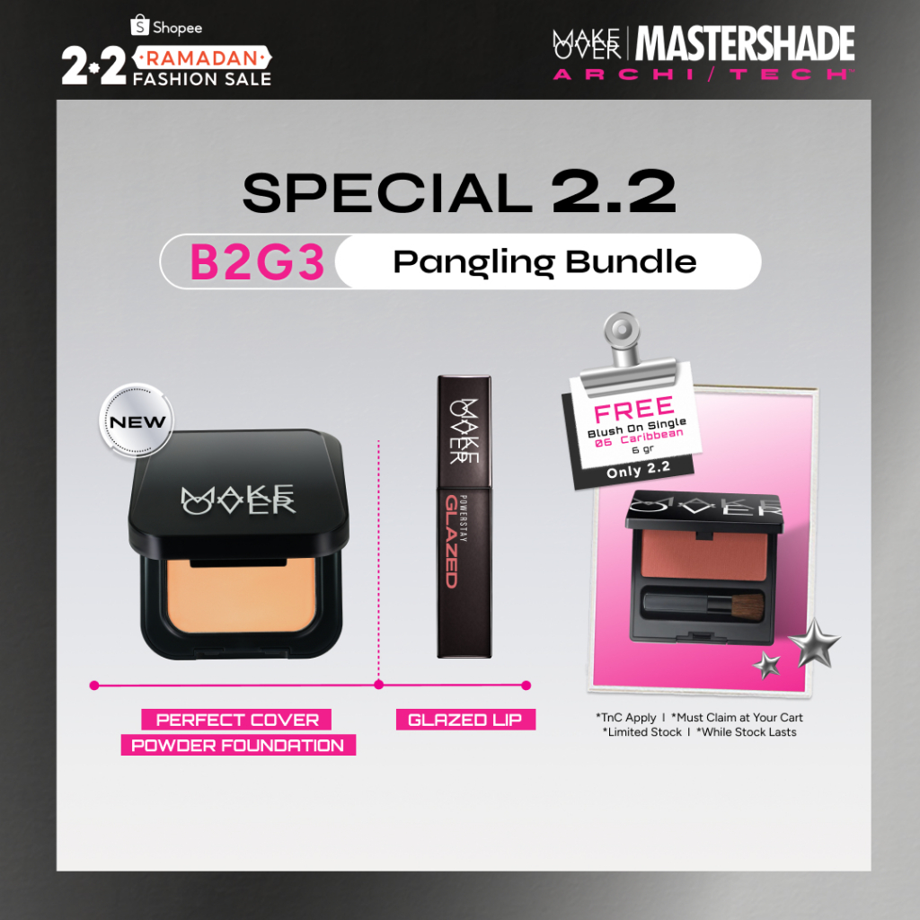 MAKE OVER Pangling Bundle - Tutorial Hidup Aul - Cover and Iconic Bundle: NEW Perfect Cover Powder F