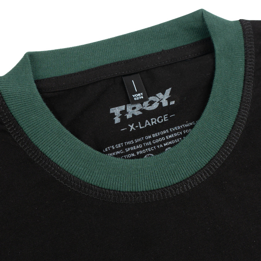 Troy Company Double Sleeve Longsleeve Black Green Hoot Mummy - Kaos Lengan Panjang Kaos Hitam DSD 3484