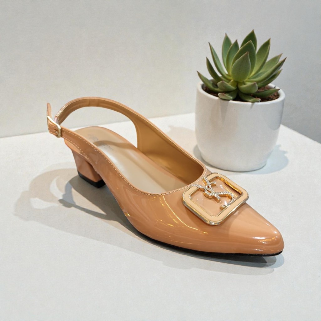 NewYordan Sepatu Slop Heels Tali Belakang Gesper Wanita – Purple RA-146 Moca | Heels | Chic & Elegan