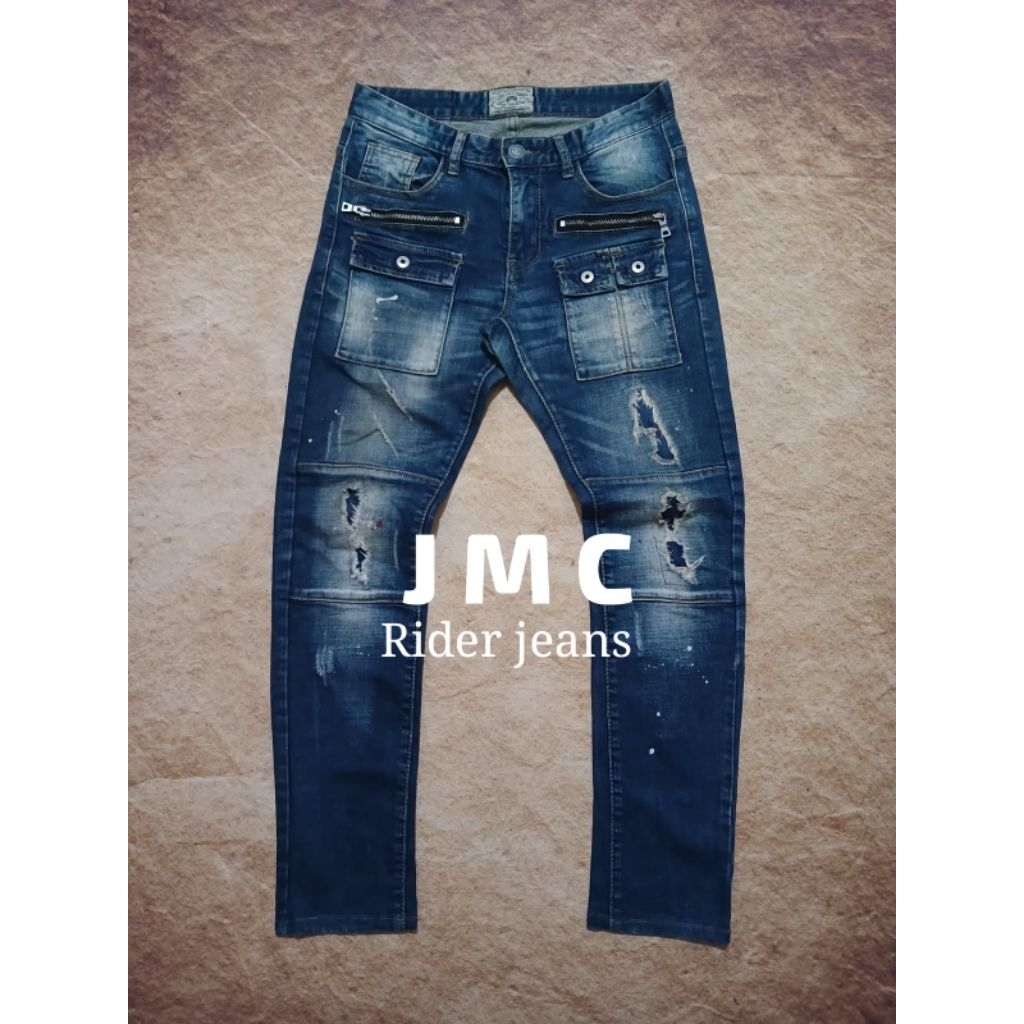 Celana jeans pria JMC bahan ngaret riped tidak bolong bekas pakai
