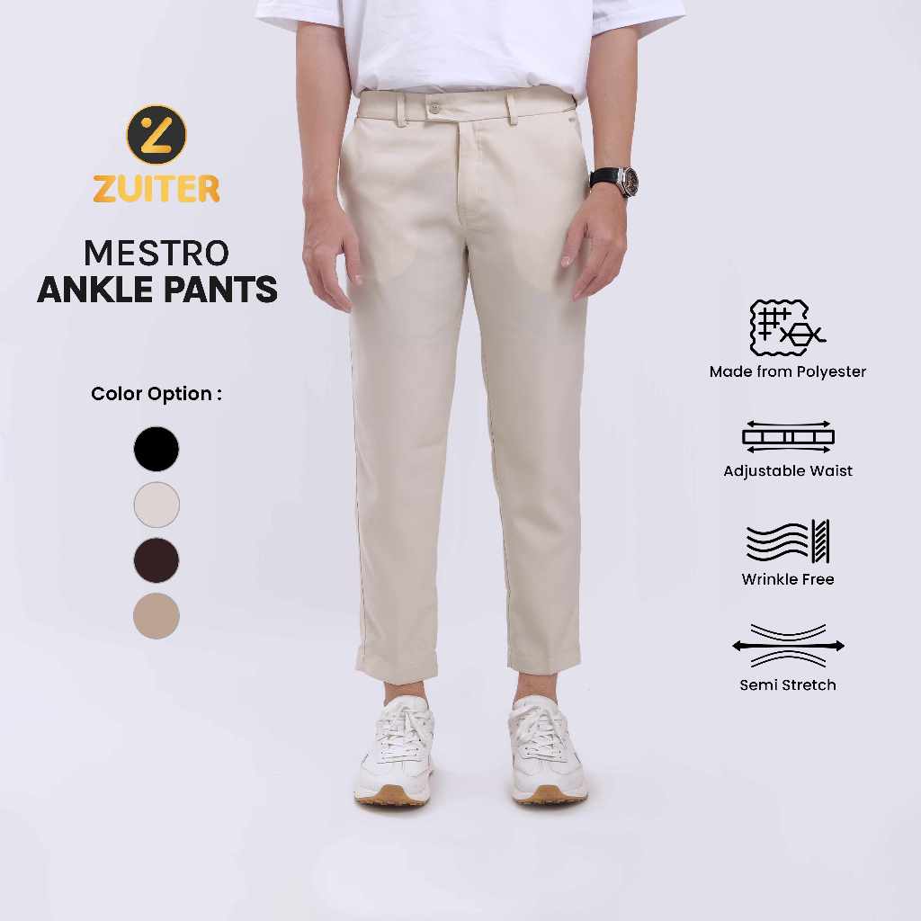ZUITER - Mestro Ankle Pants  (Celana Panjang Bahan Pria Slimfit Stretch)