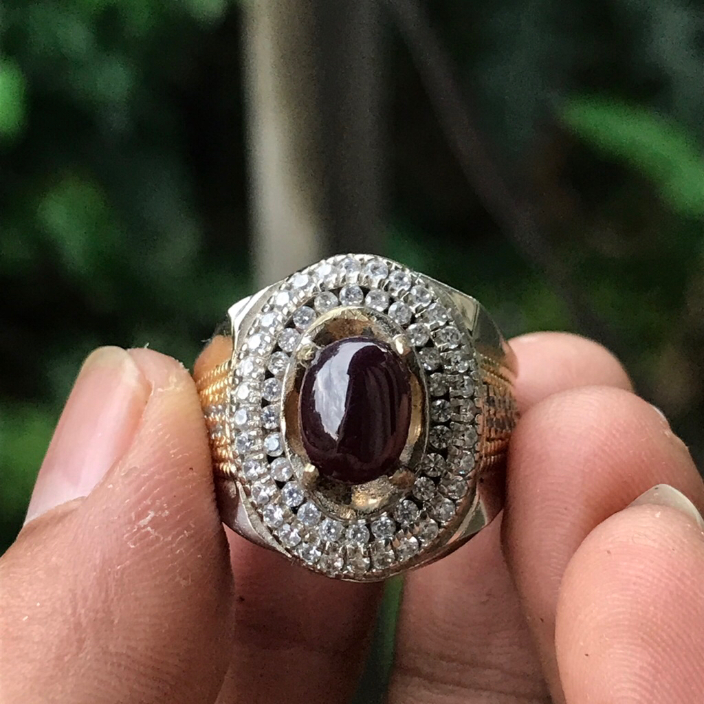 CINCIN NATURAL BATU STAR GARNET ASLI ALAM