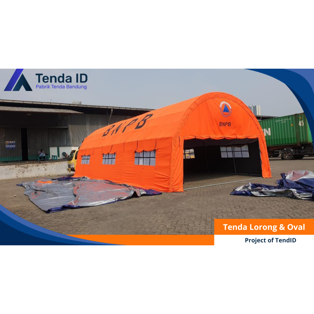 Tenda Lorong BNPB 6x12 Meter | Tenda Darurat, Tenda Pengungsian, Tenda Kesehatan, Gratis Logo