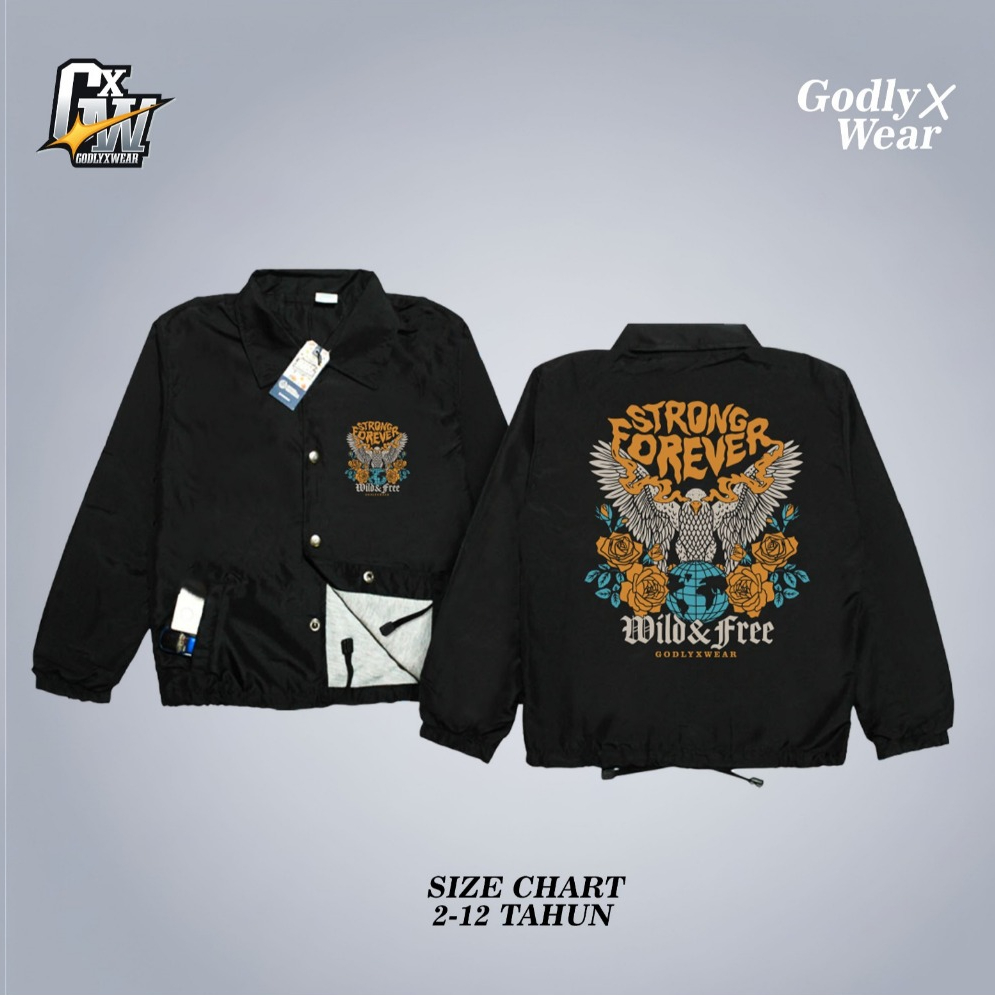 GodlyXwear / Coach Anak Laki Laki Usia 1-12 Tahun Bahan Parasut / Jacket Anak Laki laki