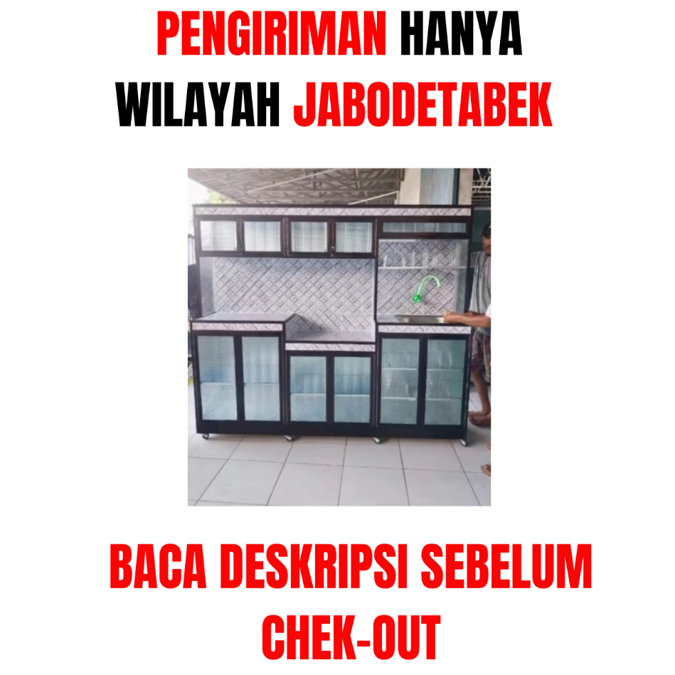BACA DESKRIPSI / Chat TOKO / 200*45*180/Rak piring kitchen set 6pintu/rak piring kitchen set wastafe