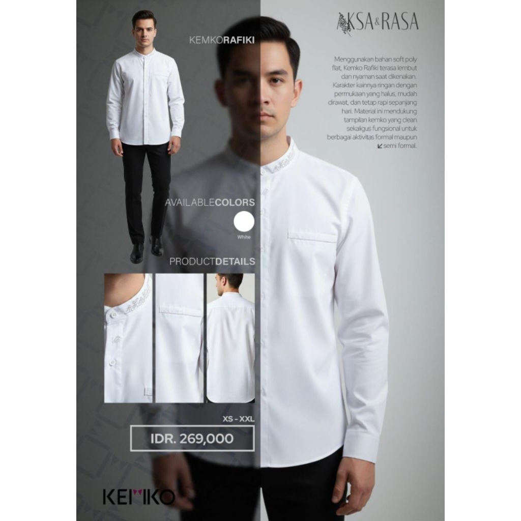 RABBANI 2026_ KEMKO RABBANI RAFIKI MST/ kemko Rabbani warna putih / atasan pria Rabbani