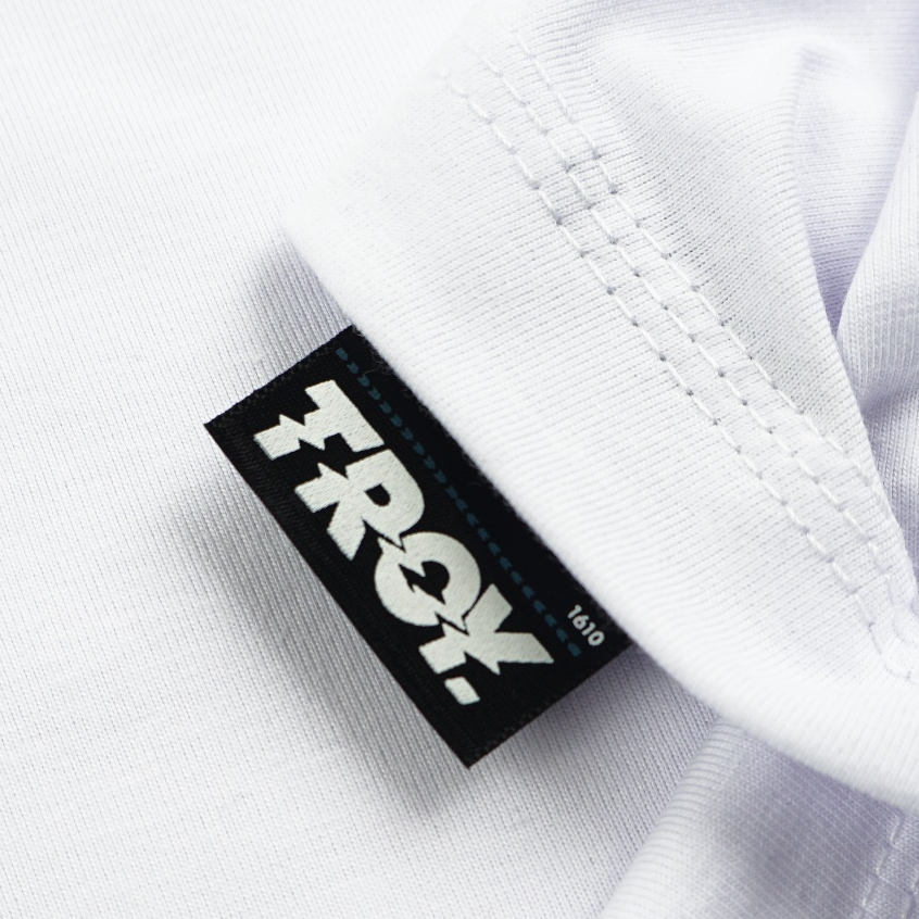 Troy Company Double Sleeve Longsleeve White Stripe Never Late - Kaos Lengan Panjang Kaos Putih Stripe DSD 3427