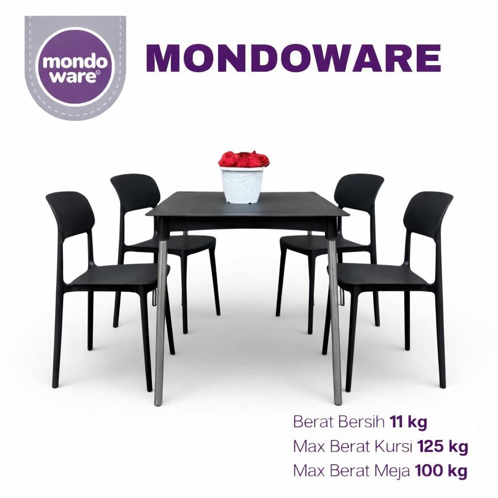 1SET 4 KURSI BASIC (S1) + MEJA MAKAN T7070 - 1 SET MEJA MAKAN MINIMALIS / FULL SET DINNING TABLE / M