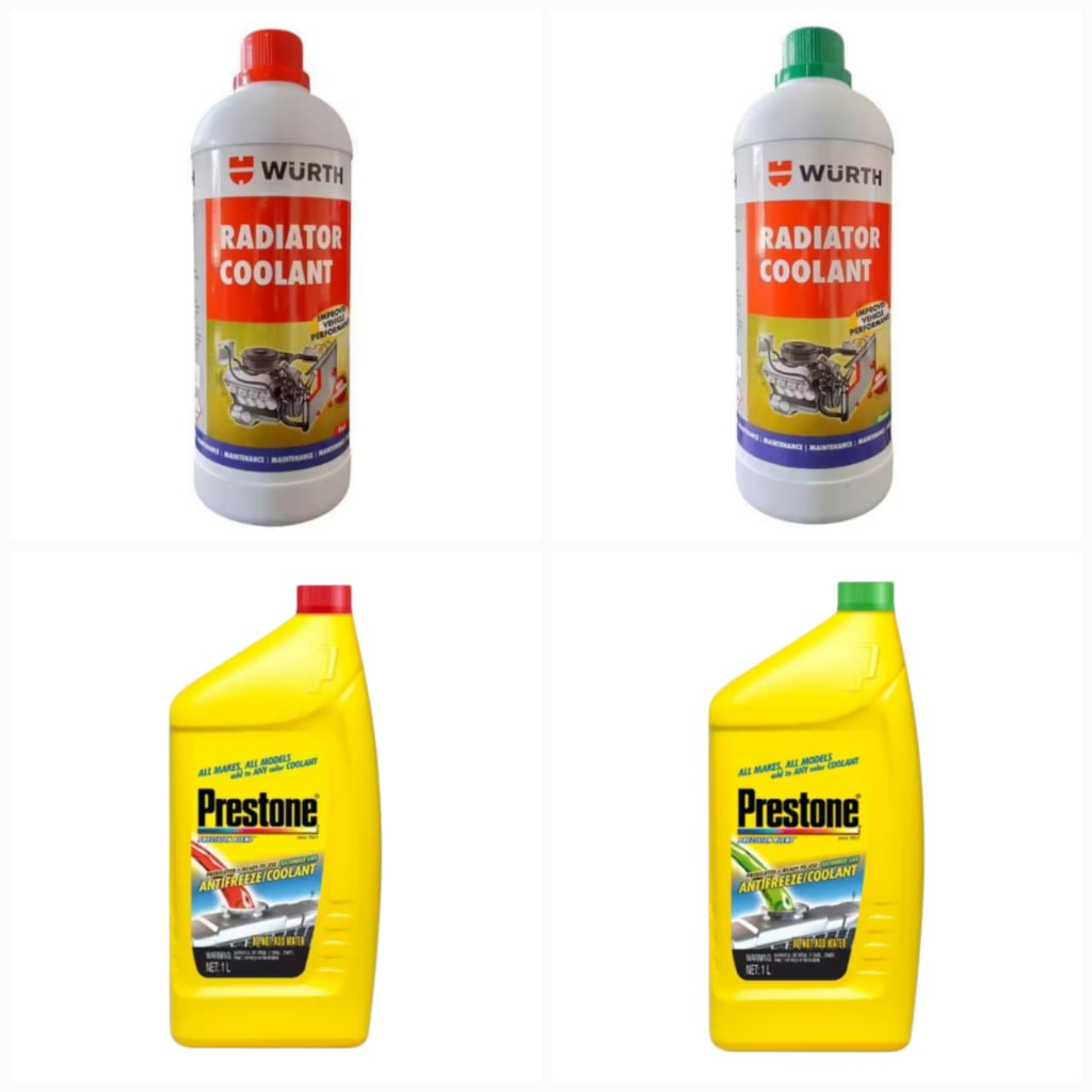 PRESTONE & WURTH Air Radiator Coolant Antifreeze 1 Liter Original Merah Hijau