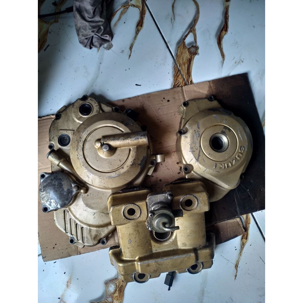 blok kopling set blok magnet tanpa tutup blok head suzuki satria fu karbu original cabutan