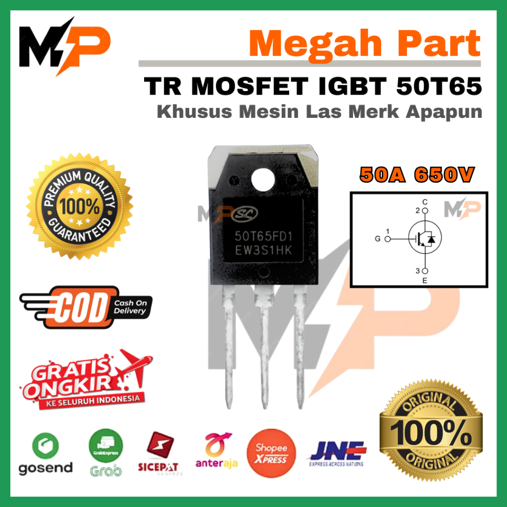IGBT Mosfet 50T65 50A 650V Untuk Mesin Las
