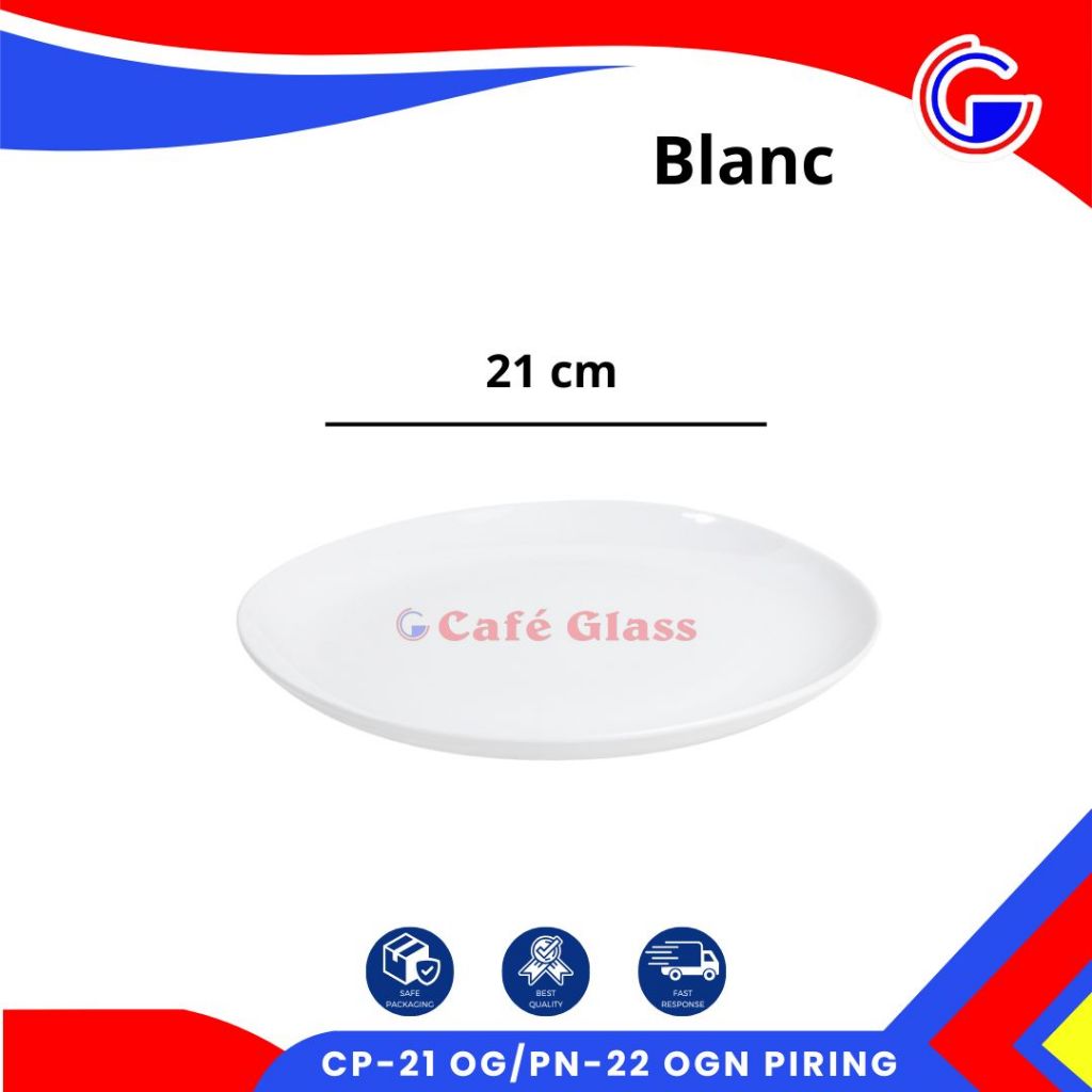 PIRING MOON KERAMIK BLANC / PIRING NASI PADANG 21 CM / MOON PLATE 8 CP-21 OG/PN-22 OGN PIRING