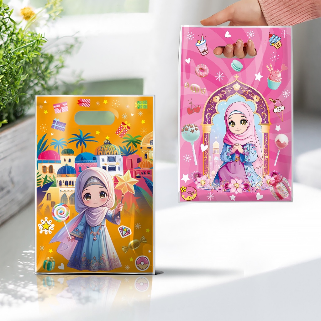 5pcs Plastik Lebaran, Hadiah Idul Fitri, Kantong Cookie, Goodie Bag Lebaran, Hampers Idul Fitri PBG