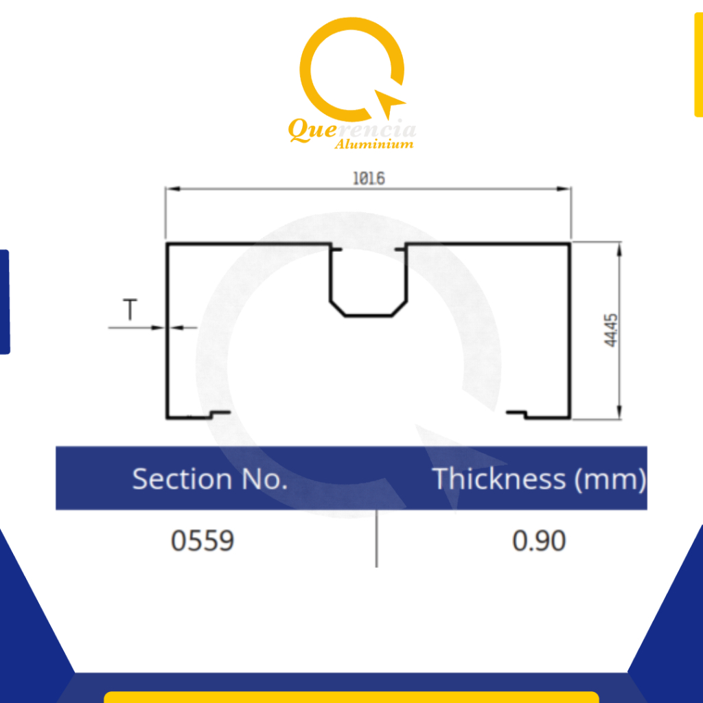 Dacon 0559 Aluminium Profile Kusen Bahan Pintu Jendela 4" | Aluminium Batangan 6 Meter | Bahan Bangu