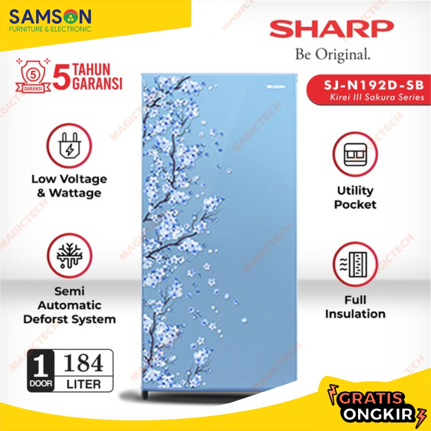 KULKAS SHARP 1 PINTU SJ-N192D-SB / SJ-N192 / SJ-192 184L - BIRU