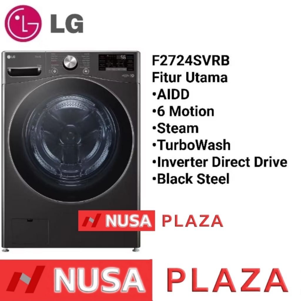 MESIN CUCI LG FRONT LOADING 24 Kg INVERTER AI DD F2724SVRB ThinQ