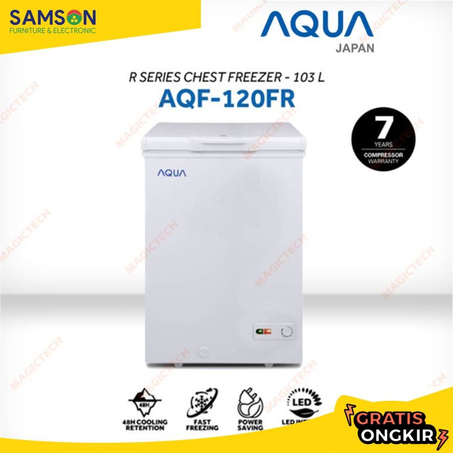 CHEST FREEZER BOX AQUA AQF-120FR / AQF-120 FR LEMARI PEMBEKU 100 LITER
