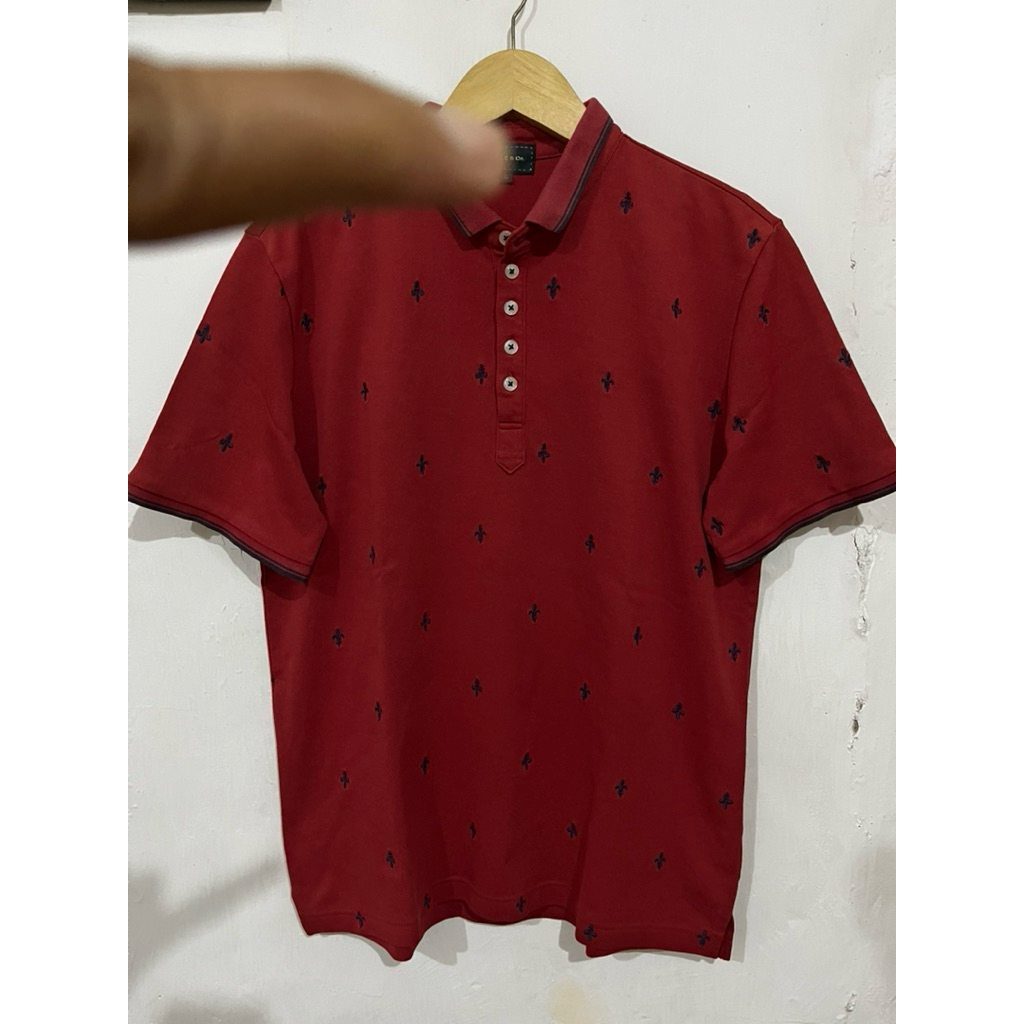 kaos krah twn tipped maroon