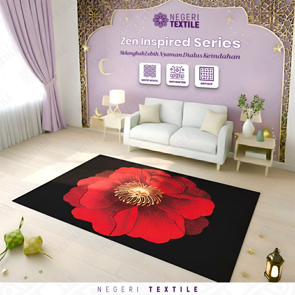 Negeri Textile Karpet Lantai Ruang Tamu Karpet Permadani Motif Turki Karpet Kamar Tidur Anti Slip