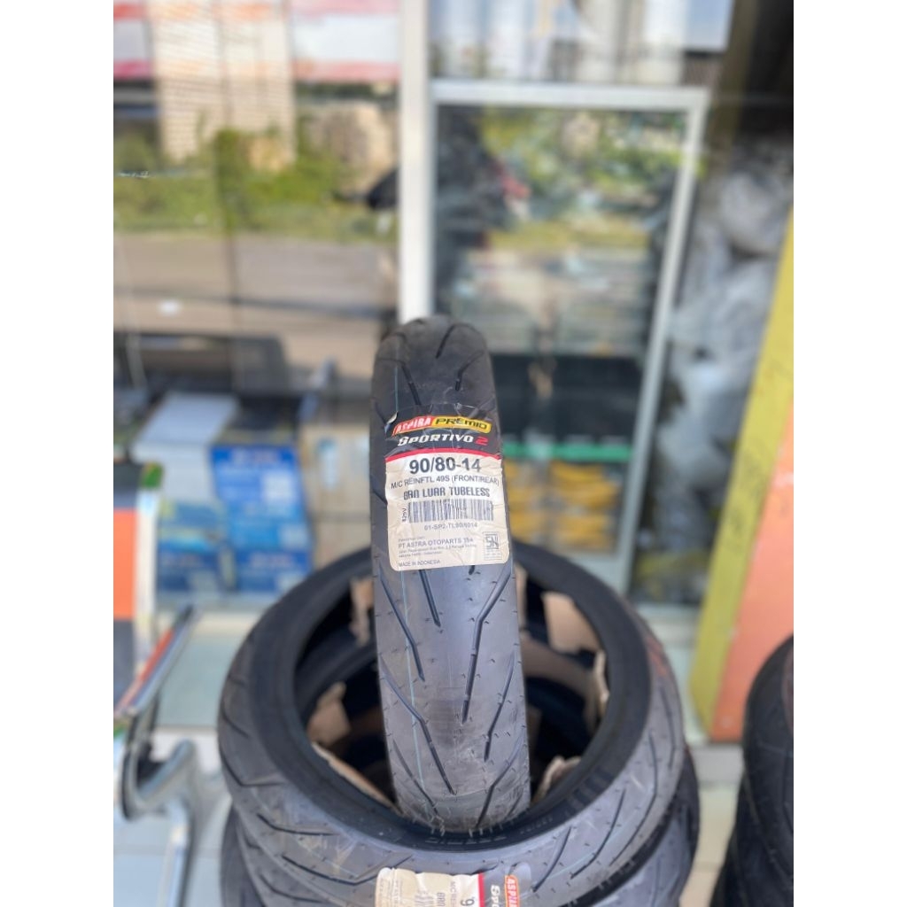 BAN ASPIRA PREMIO SPORTIVO 2 TUBELESS MEDIUM COMPOUND RING 14 RING 17 / BAN MOTOR RING 14 RING 17 ( 