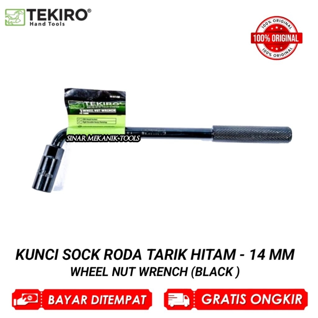 TEKIRO Kunci Shock Roda Tarik Hitam Ukuran 14 mm / Kunci Roda Original