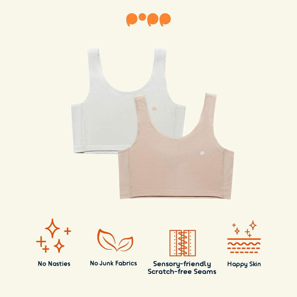 Popp - Miniset Step 1 - Set of 2 Pcs, Bra Anak Perempuan Lenzing Modal Pure Soft Anti Bacteria