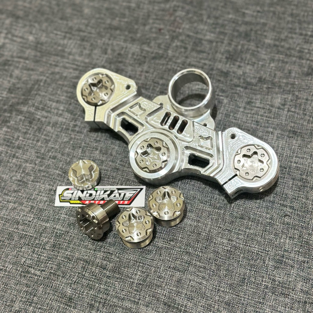 BAUT SEGITIGA ATAS STAINLESS STENLIS SET TUTUP SHOCK ATAS NINJA RR BAUT T ATAS SET TUTUP SHOCK ATAS 