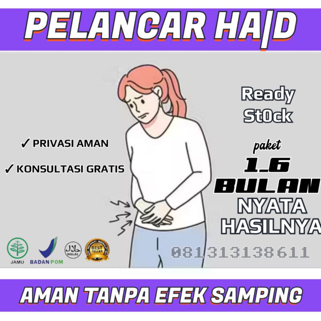 Obat Telat Datang Bulan Pelancar Haid Menstruasi Tidak Teratur Nyeri Haid PCOS Jamu