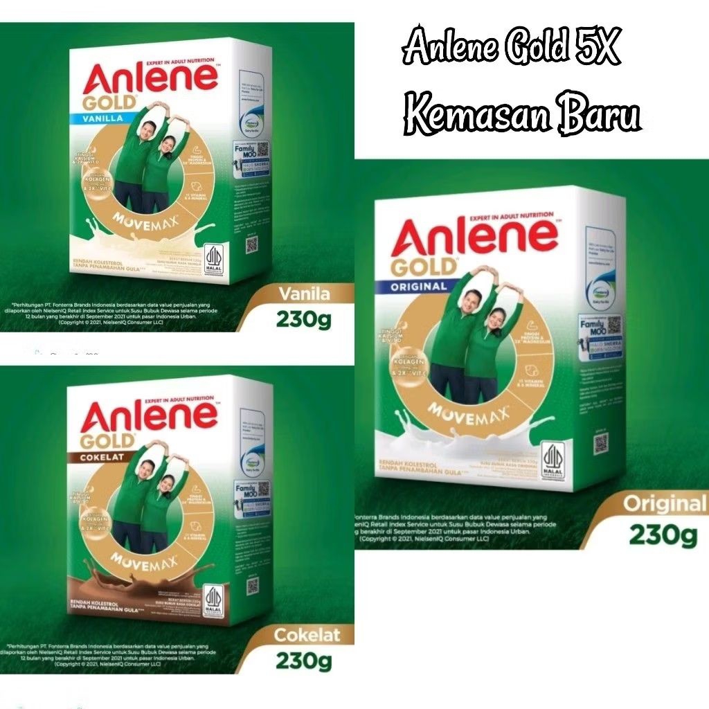 Anlene Gold 5X - Susu Bubuk - Susu Lansia - Susu Kalsium - Susu Rendah Kolesterol Tanpa Penambahan G