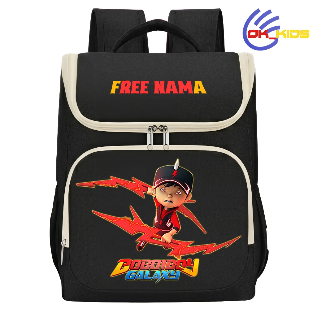 Tas Ransel Anak Tahan Air Cordura D300 - Tas Boboiboy Galaxy Halilintar Gratis Cetak Nama