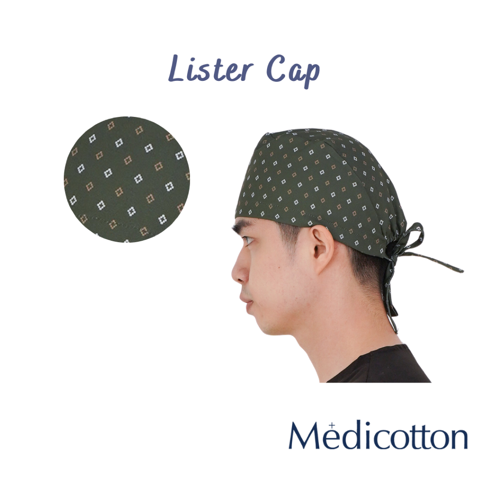MEDICOTTON - LISTER CAP Surgical Medical Head Topi Bedah Medis - Motif DIamond Kecil