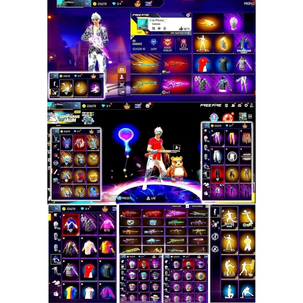 Akun fire free sultan viral Terbaru murah