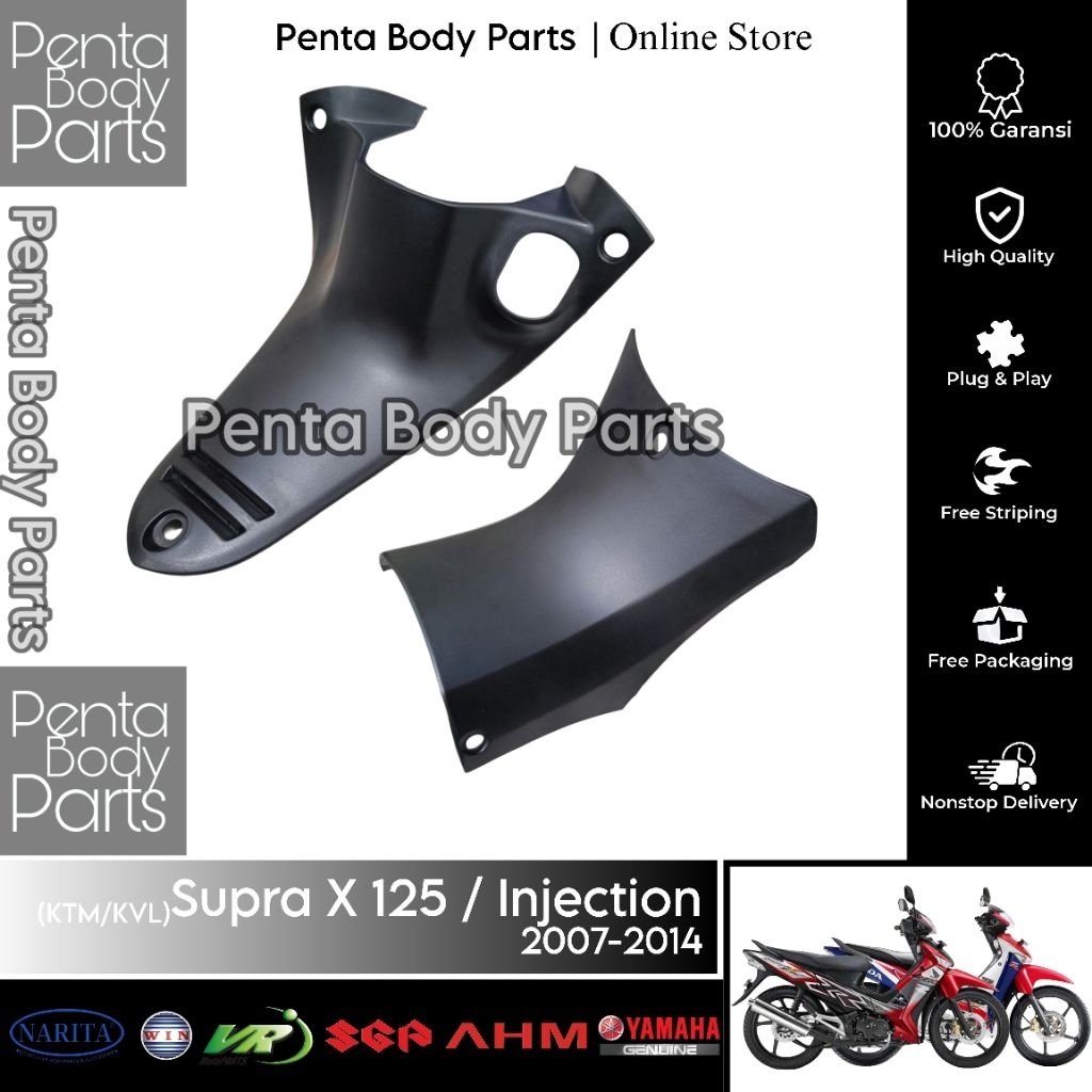 Cover MP Upper + Cover Center - Legshield / Legsil / Reksil/ Dek Kunci Atas + BawahSupra X 125 (KVL)