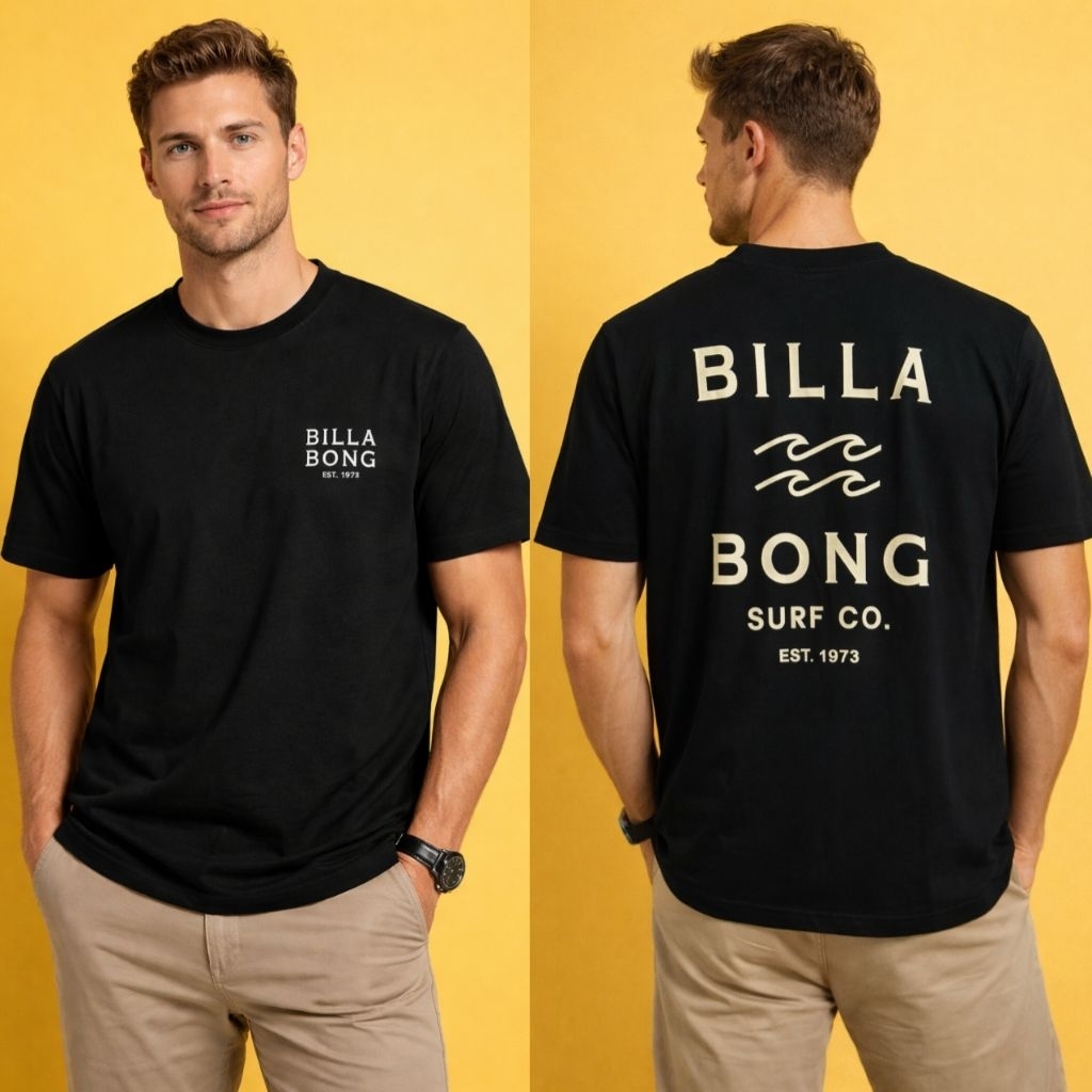 Billabong T-Shirt Original Pria – Kaos Hitam Cotton Premium Surfwear
