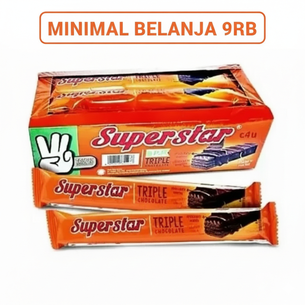 SNACK Wafer Superstar Coklat CEMILAN ANAK MURAH HARGA GROSIR