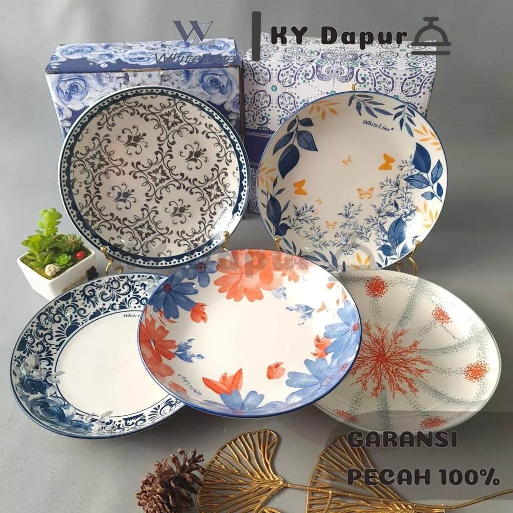 Piring Lebaran 6 pcs / Hampers Piring Mangkok Keramik Set/ Hampers set BATAM