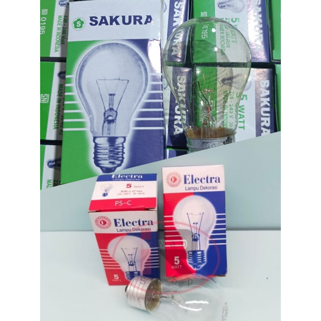 Lampu Pijar Electra Sakura 5 Watt / Bohlam 5 Watt Sakura Elektra