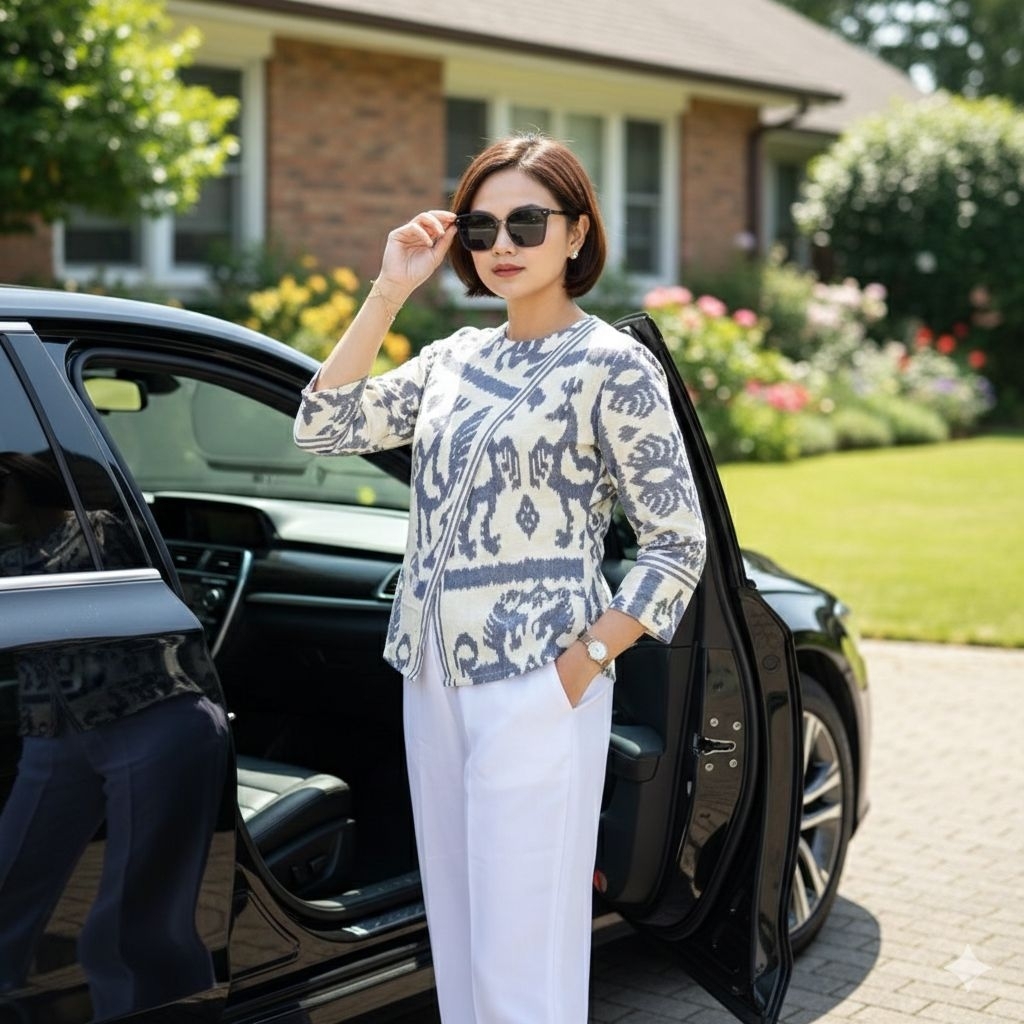 BLOUSE TENUN ETHNIK BLOUSE TENUN SUMBA BLOUSE TOP TENUN JEPARA BLOUSE LARIS BAJU TENUN JEPARA