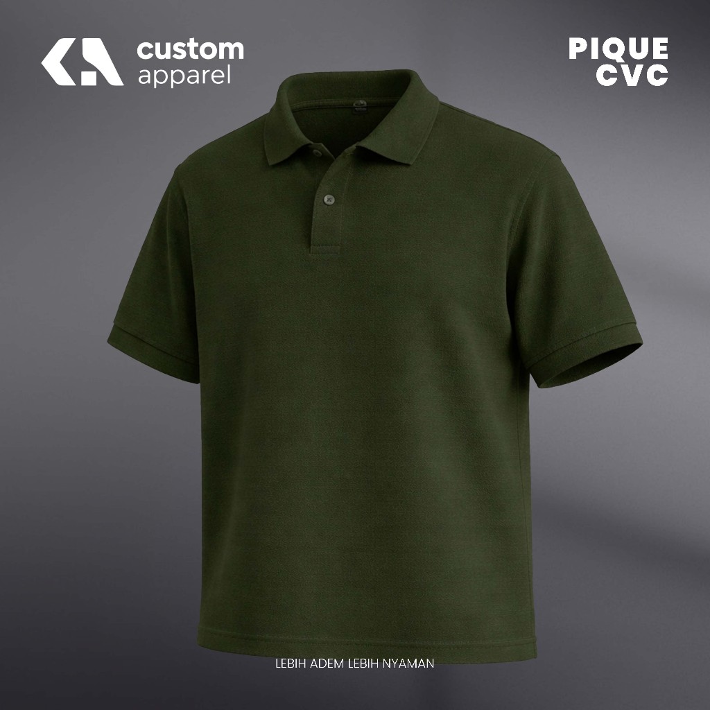Army Green Polo Shirt Pria Kaos Kerah Premium Cotton Pique | Kaos Polo Pria Premium