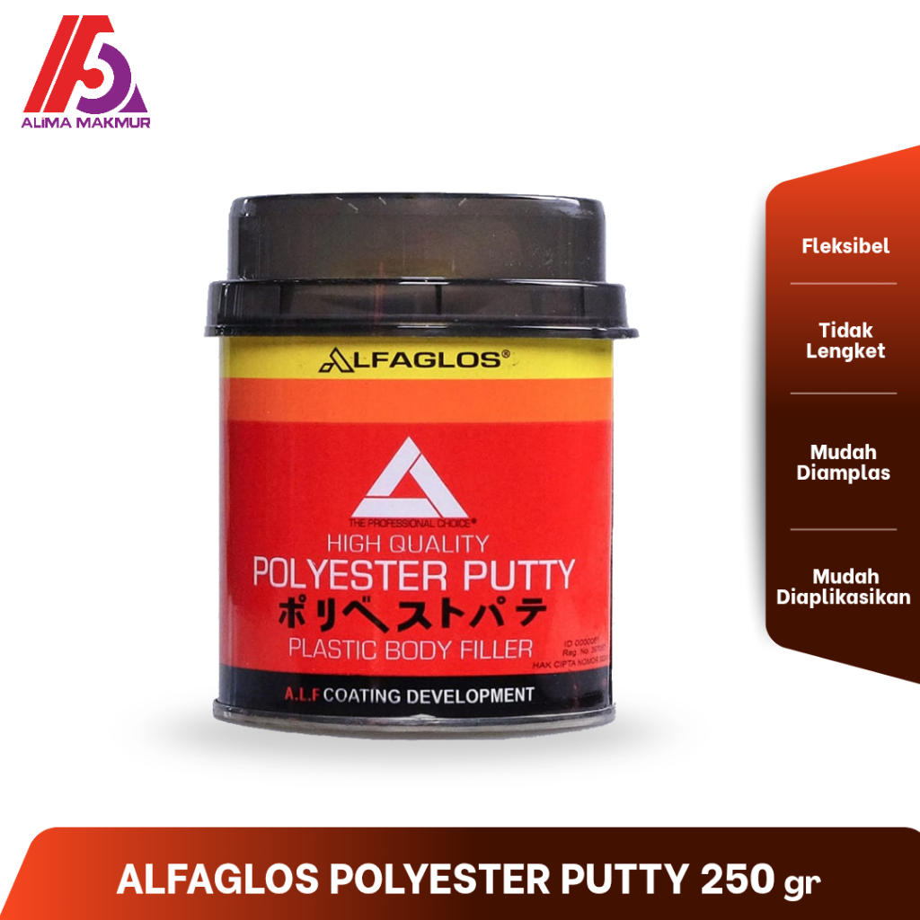 Dempul Alfaglos 250gr / Dempul Alfaglos 1/4 / Dempul  Besi dan Kayu