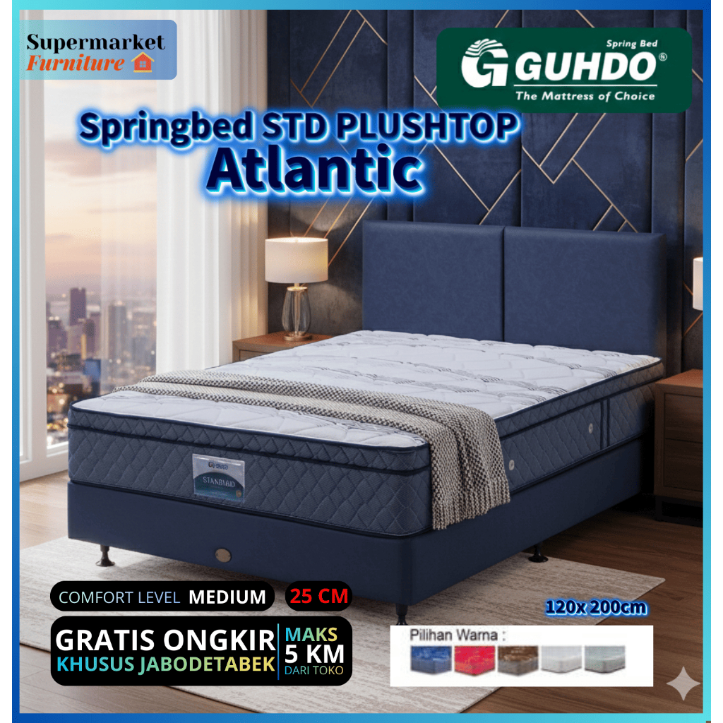 Guhdo SET Springbed STD PLUSHTOP - 120x200 - Fullset Atlantic Style