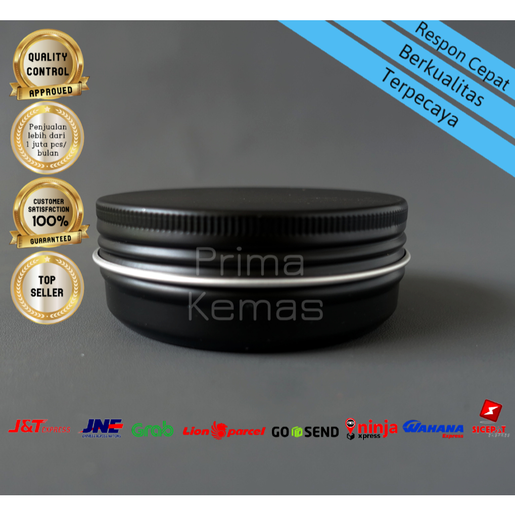 Pot Pomade - pot jar - kemasan kosmetik - Pot Jar Aluminium 60 gr Black