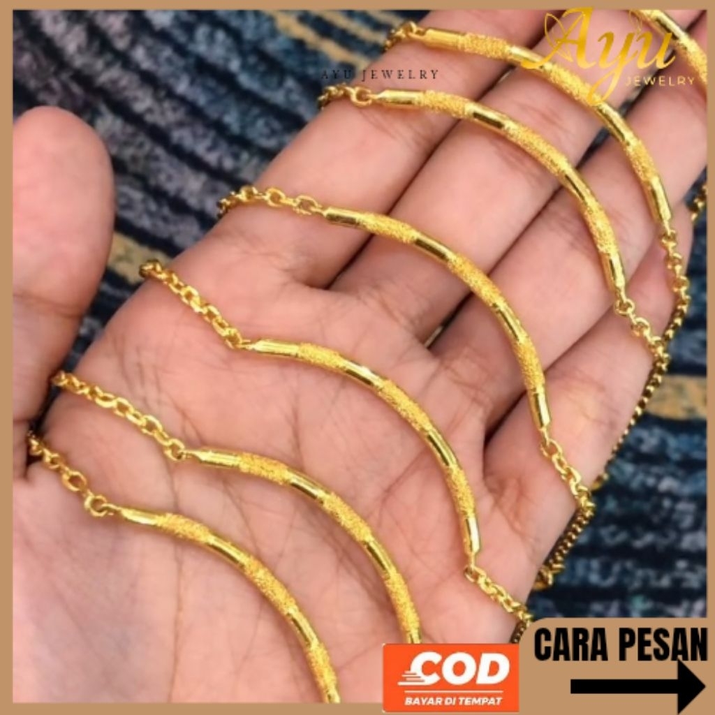Gelang Bambu Gelang Rantai Bayi/Anak Dewasa Lapis Emas Gelang Aceh