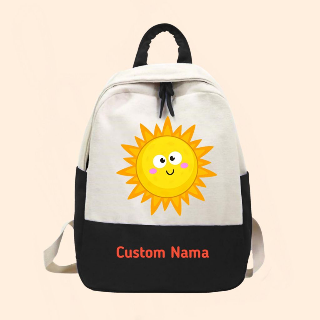 Tas anak sekolah ransel matahari lucu free cetak nama