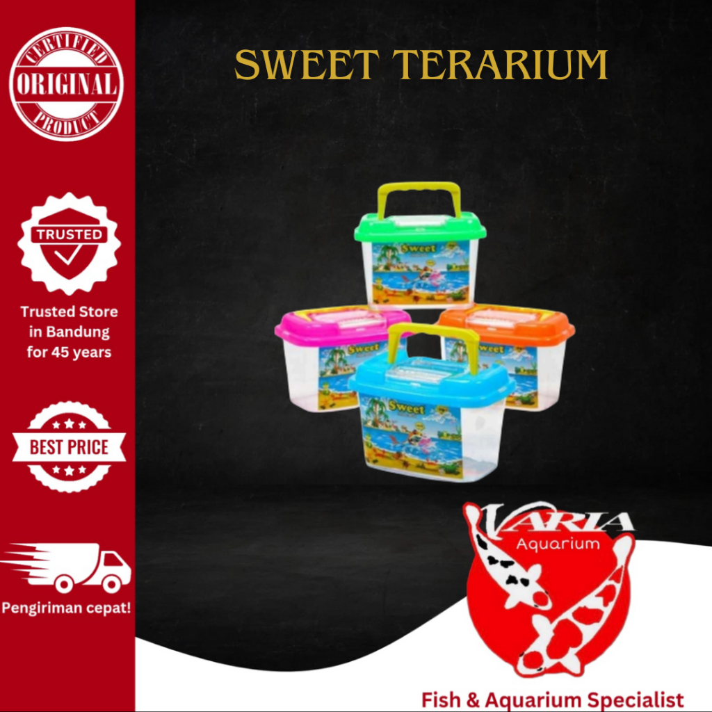 Sweet Terarium Kandang Hamster Tempat Kura Kura Aquarium Ikan Akuarium Mini Mika Akrilik Reptil