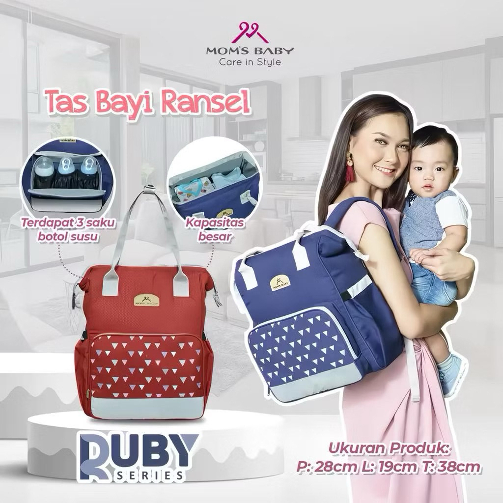 NEW (Preloved) Mom's Baby Tas Ransel Tas Bayi Ruby Series MBT3042 Moms Baby