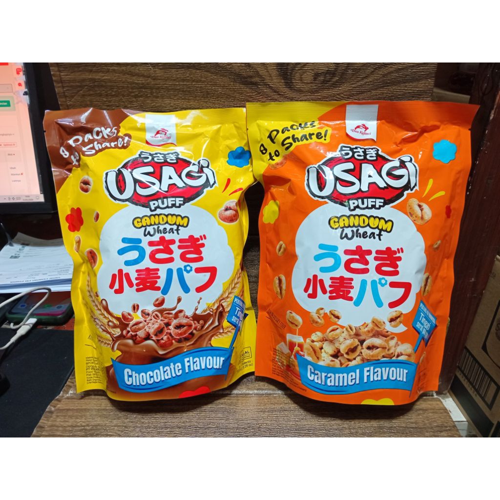 Usagi Puff Gandum Wheat Chocolate/Caramel 8 x 8gr