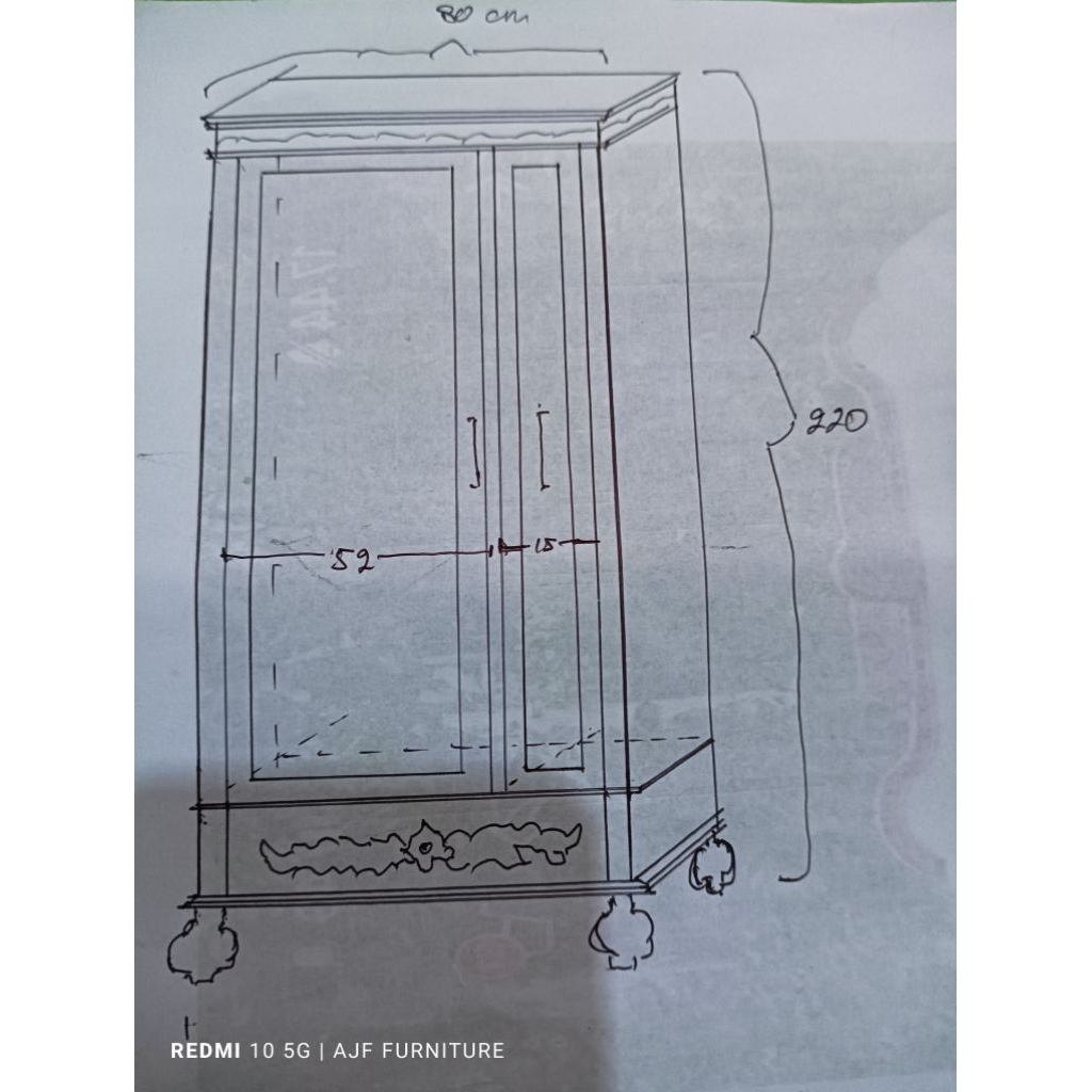 lemari tas kaca kayu jati / lemari pajangan hijab / lemari pesanan ibu ratna juita aceh