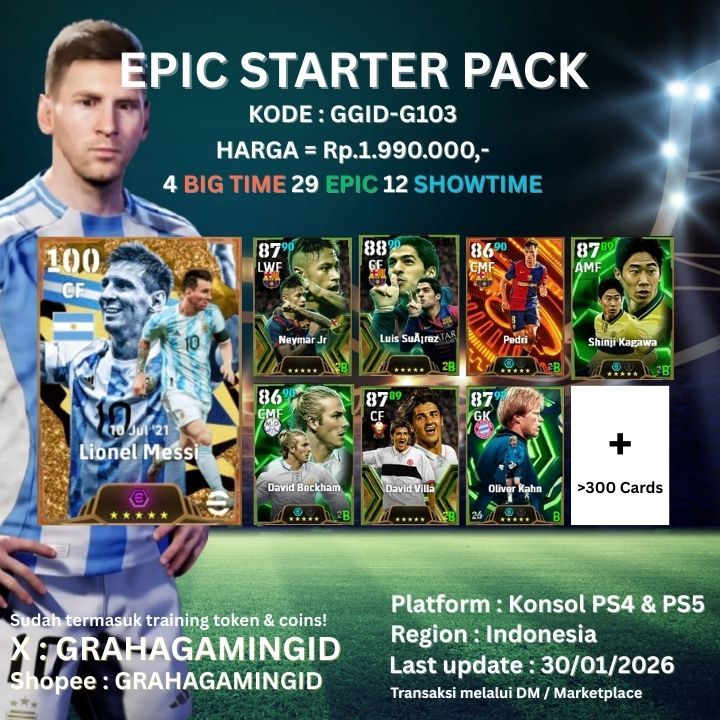 GrahaGamingID GGID-G103 Starter Pack Akun eFootball Konsol PS4 PS5
